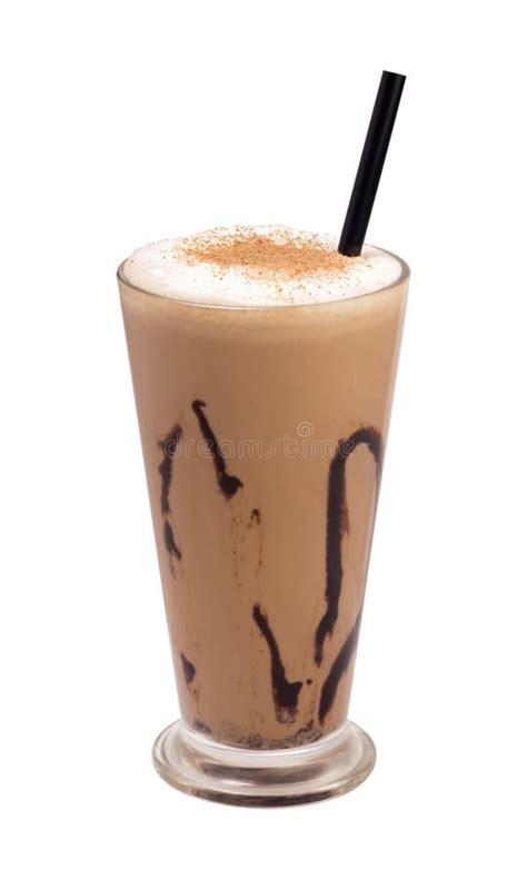 Glass Coffee Frappe Isolated Stock Image Image Of Brown Background