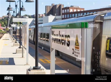 A Metro North Hudson Line Train Heads North Out Of The Station In