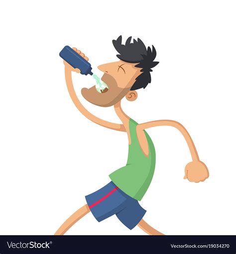 Man Drinking Water Royalty Free Vector Image Vectorstock