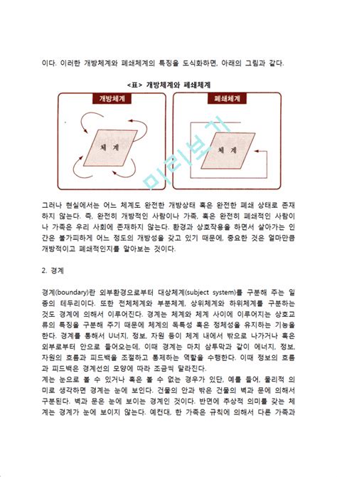 A자료 일반체계이론의 주요 개념과 특징 관련 레포트자료