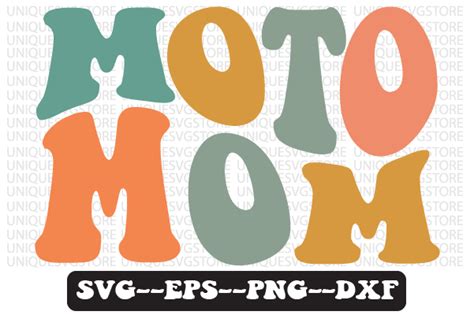 Moto Mom Wavy Retro Svg Design Graphic By Uniquesvgstore Creative Fabrica