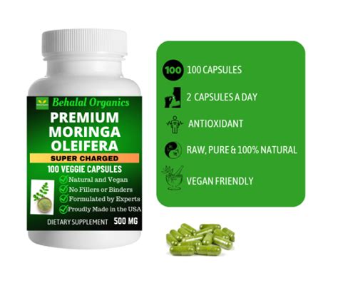 Moringa Oleifera Capsule Premium Super Charged 500mg 100caps