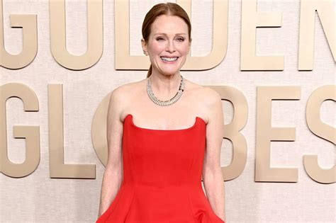 Julianne Moore Makes Her Mark In Sweeping Red Ball Gown At 2024 Golden