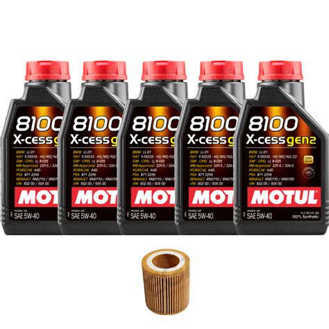 Kit Troca de Óleo BMW 320i 2012 a 2019 5L Motul 8100 X cess gen2 5W40