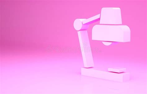 Pink Table Lamp Icon Isolated On Pink Background Desk Lamp Minimalism