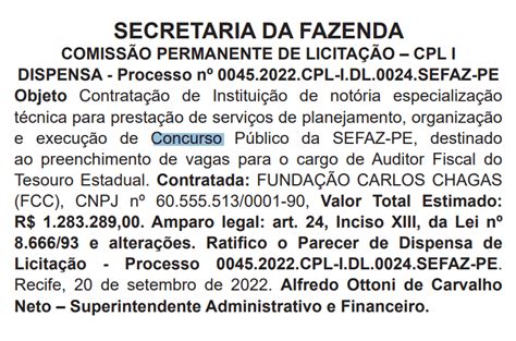 Concurso Sefaz Pe Provas Em Dezembro Saiba Detalhes