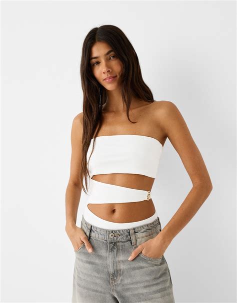 Asymmetric Cut Out Bodysuit Bsk Teen Bershka