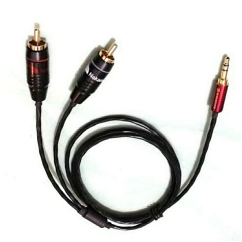 Jual Kabel Aux 3 5mm Stereo To 2 RCA Nakamichi Male 2 Meter Canare