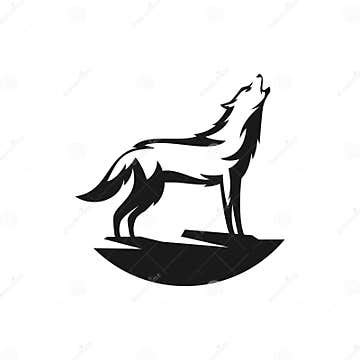 Howling wolf logo design stock vector. Illustration of view - 260864379