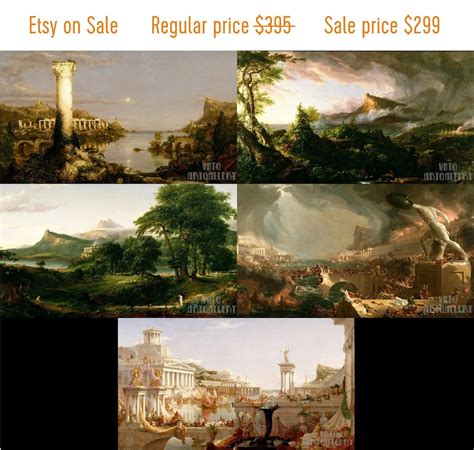 Thomas Cole The Course Of The Empire Complete Set Etsy