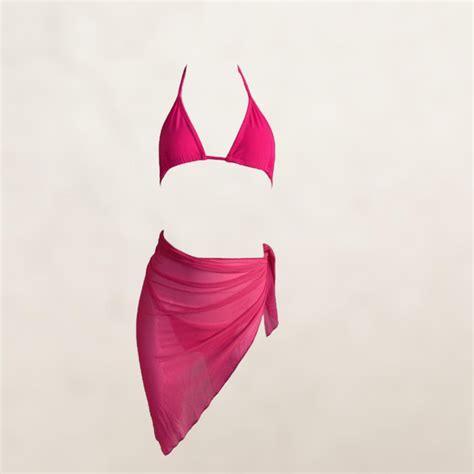 Neon Pink Bikini Thong Piece Set Depop