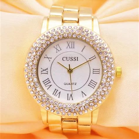 Cussi 2018 New Brand Luxury Golden Women Bracelet Watches Ladies Dress