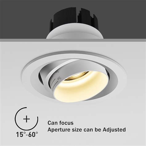 Beam Angle Adjustable Degrees Led Cob Recessed Downlight W