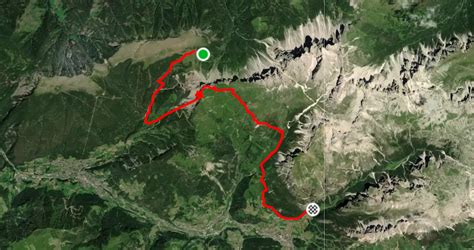 Satellite Route Map Puez Odle Altopiano Hike Day Rifugio Malga