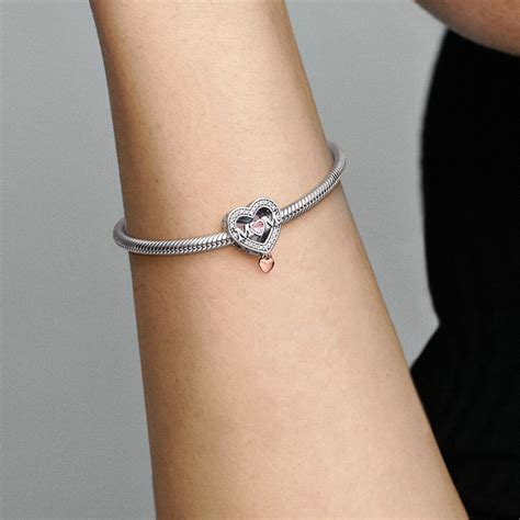 Two Tone Openwork Mum And Heart Charm Pandora Uk