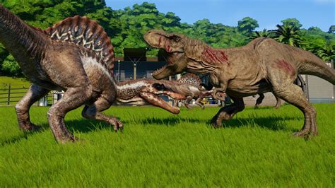 Jurassic World Evolution T Rex Vs Spinosaurus