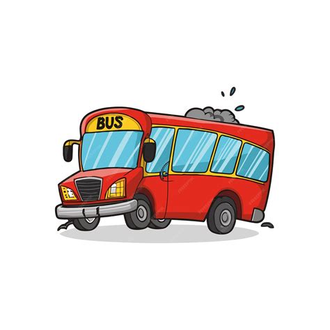 Premium Vector Bus Crash With White Background Vector