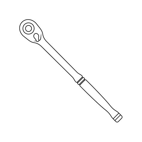 spanner outline icon illustration  white background  vector