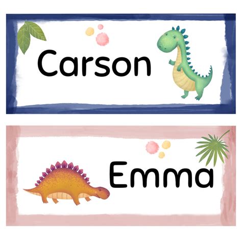 Classroom Name Tags Template Dinosaur Editable Printable - Etsy