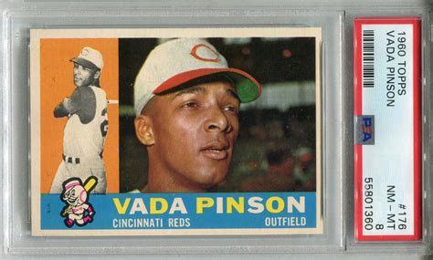 Topps Vada Pinson Psa Nm Mt Cincinnati Reds Ebay