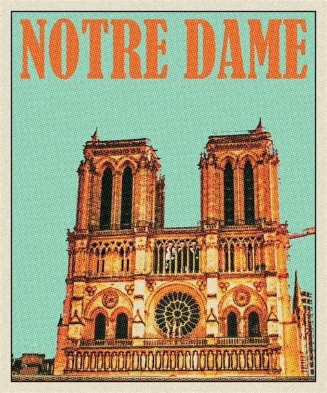 Premium Photo | Notre dame retro travel poster