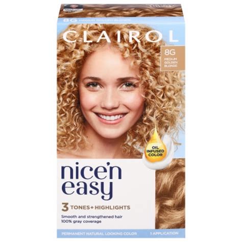 Clairol Nice N Easy Permanent 8G Medium Golden Blonde Hair Color 1 Ct