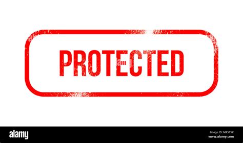 Protected Red Grunge Rubber Stamp Stock Photo Alamy