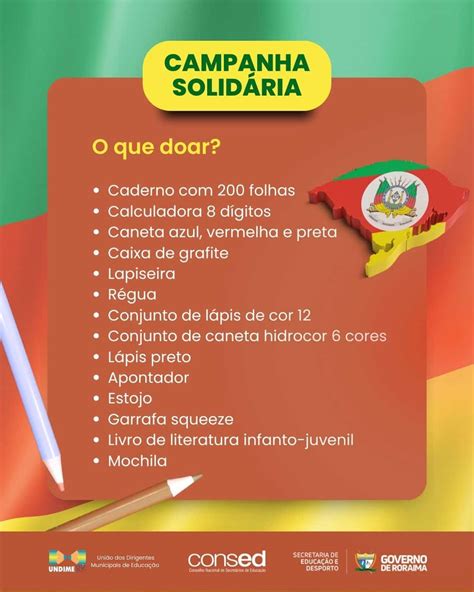 Roraima Abra A Campanha Nacional De Arrecada O De Material Escolar