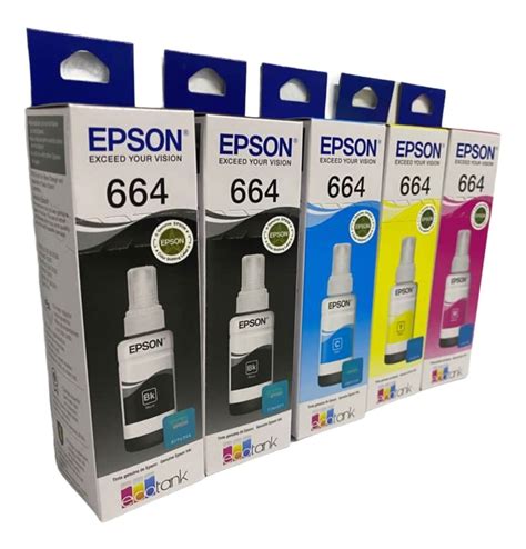 Pack Kit Botellas De Tinta Epson Bk Colores Meses Sin