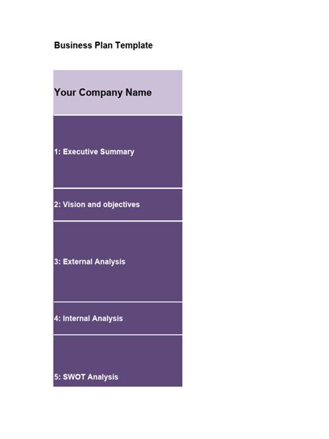 Business Plan Template Excel Pdf Business Business Economics