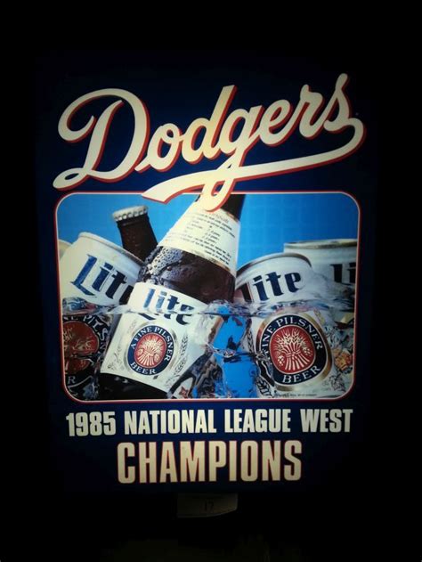 1985 Dodgers Beers Sign Disney Figurines Lite Beer Beer Signs