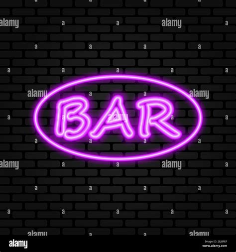 Retro neon sign with the word bar. Vintage electric symbol. Burning a ...