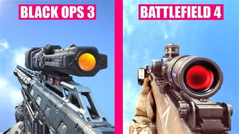 Call Of Duty Black Ops 3 Vs Battlefield 4 Weapons Comparison Youtube