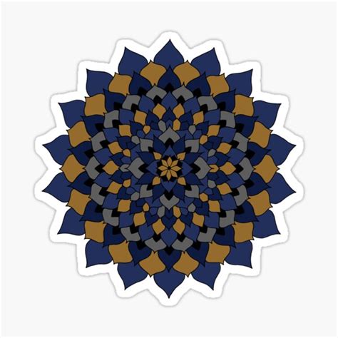 Blue And Bronze Floral Mandala Sticker By ElviraDraat Redbubble