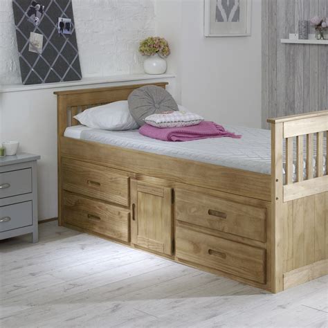 Captains Pine Wooden Storage Bed Frame