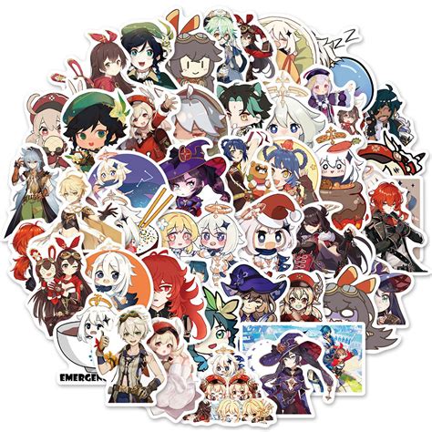 Yandp Genshin Impact Stickers Set Video Games Graffiti Waterproof Decals