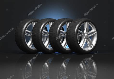 set  car wheels stock photo  scanrail