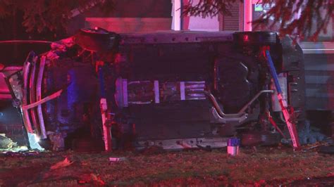 Man dead after car flips, barely misses house in Granger