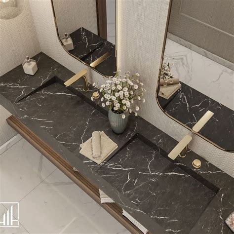 Modern Bathroom Design with Marble Countertops