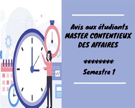 Avis Aux Tudiants Du Cycle Master Contentieux Des Affaires Semestre