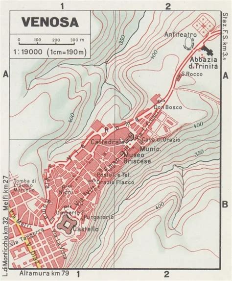 C Venosa Pianta Della Citt Mappa Epoca Vintage Map