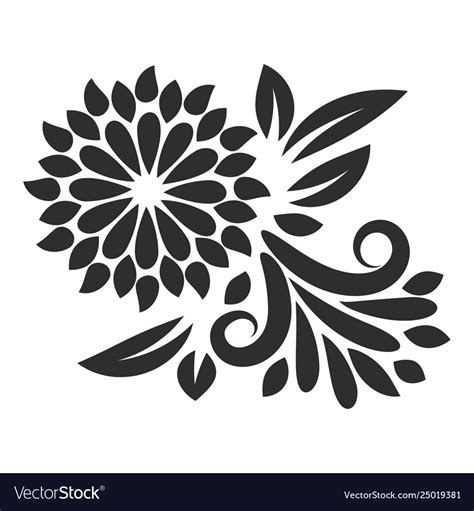 Element floral motifs ornamental line art Vector Image