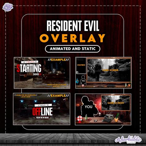 Resident Evil Super Overlay Set For Twitch Animated And Static Stream