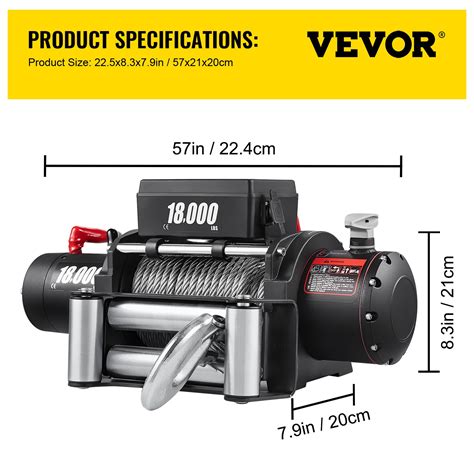 18000LBS Electric Winch 12V Steel Cable Off-road ATV UTV Truck Towing Trailer | VEVOR US