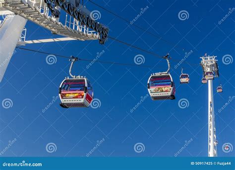 Thames Cable Car Emirates Air Line Editorial Image Image Of Cloudy