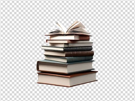 Pilha de livros 3d renderização png transparente PSD Premium