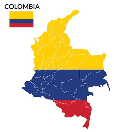 Mapa De Colombia Mapa De Colombia Con La Bandera De Colombia Vector