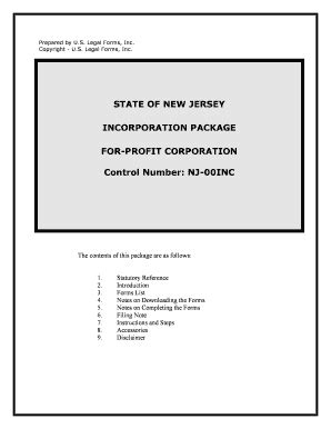 New Jersey Corporation Fill Online Printable Fillable Blank