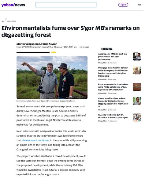 Environmentalists fume over S'gor MB's remarks on degazetting forest