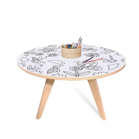 Mesa de dibujo XXL multifunción de madera D90 cm LITTLE FRIENDS ...